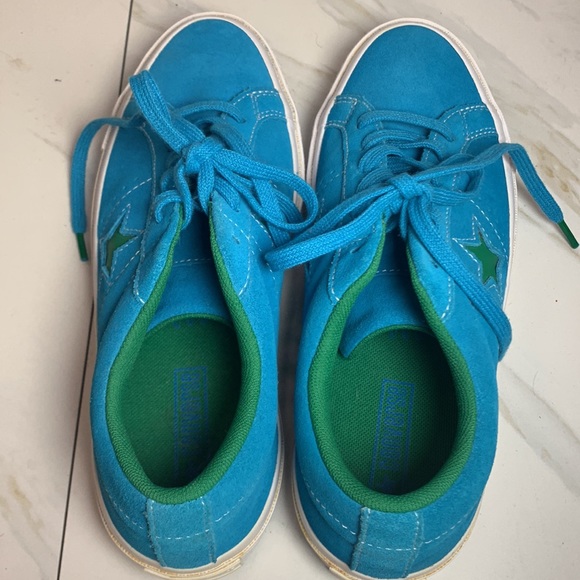 Converse One Star Suede Hawaiian Ocean Blue / Jolly Green Sneakers Kid Size 5.5 - Picture 11 of 12